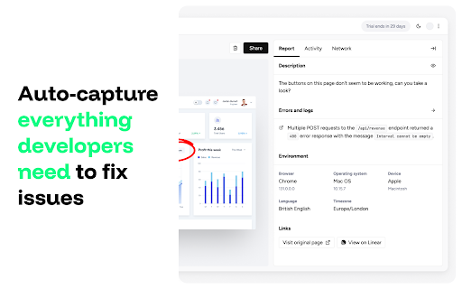 Capture Instant bug reports  from Chrome web store to be run with OffiDocs Chromium online