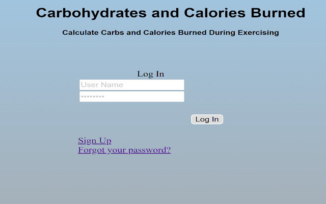 Carbohydrates and Calories Burned  from Chrome web store to be run with OffiDocs Chromium online