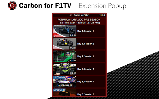 Carbon for F1TV  from Chrome web store to be run with OffiDocs Chromium online
