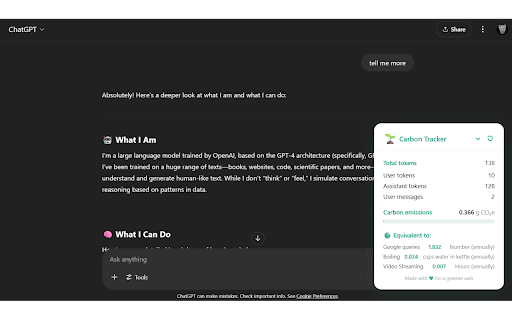 Carbon Tracker  from Chrome web store to be run with OffiDocs Chromium online