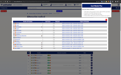 Card Market Plus Extension  from Chrome web store to be run with OffiDocs Chromium online