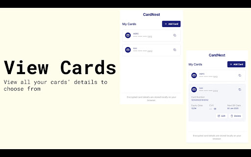 CardNest  from Chrome web store to be run with OffiDocs Chromium online