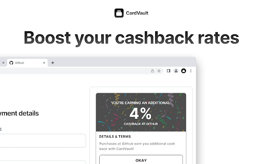 CardVault  from Chrome web store to be run with OffiDocs Chromium online