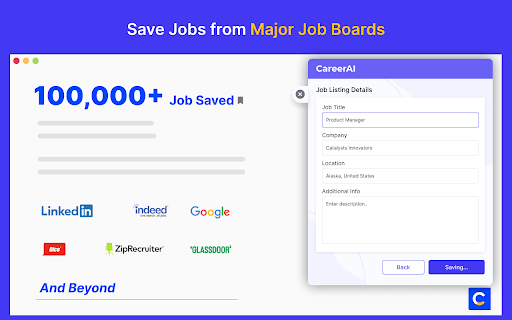 CareerAI Search, Track and Autofill Jobs  from Chrome web store to be run with OffiDocs Chromium online