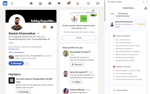 Career Clipper  from Chrome web store to be run with OffiDocs Chromium online