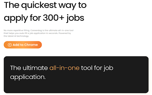 Careerdog The ultimate job application tool  from Chrome web store to be run with OffiDocs Chromium online