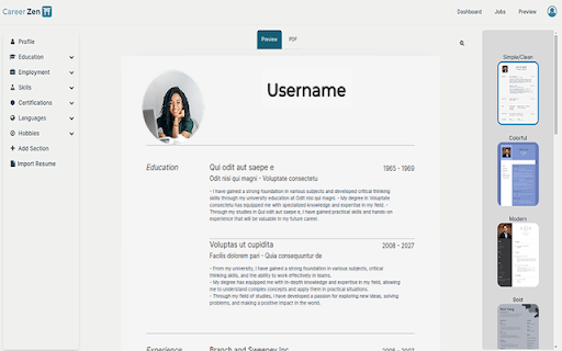 CareerZen Connector  from Chrome web store to be run with OffiDocs Chromium online