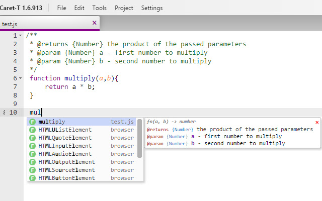 Caret T  from Chrome web store to be run with OffiDocs Chromium online