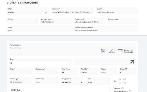 Cargo Booking  from Chrome web store to be run with OffiDocs Chromium online