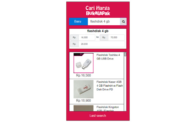 Cari Harga Bukalapak  from Chrome web store to be run with OffiDocs Chromium online