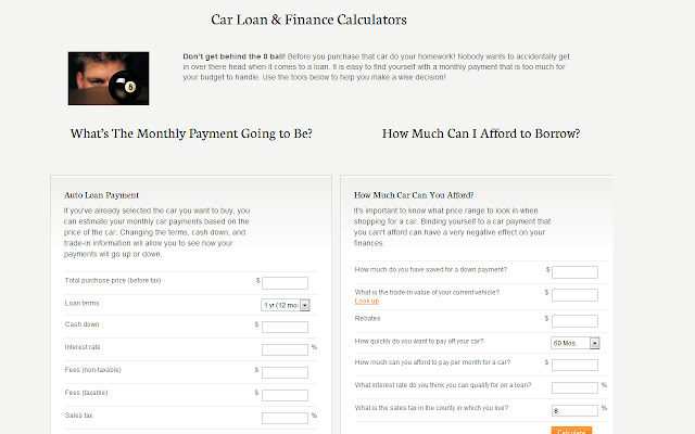 Car Loan Calculator  from Chrome web store to be run with OffiDocs Chromium online