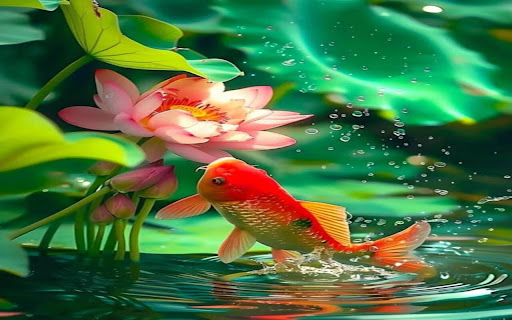 carp and lotus wallpaper  from Chrome web store to be run with OffiDocs Chromium online