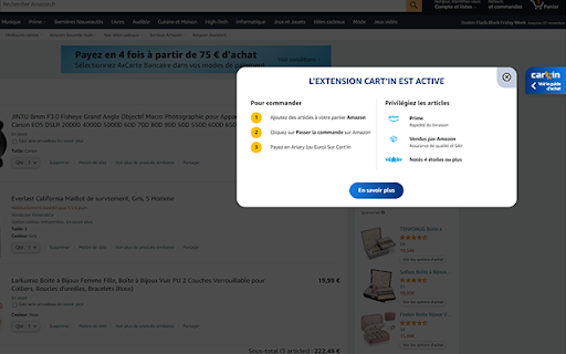 CartIn  from Chrome web store to be run with OffiDocs Chromium online