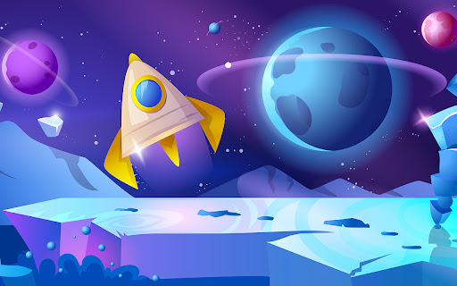Cartoon Alien Planet Landscape  from Chrome web store to be run with OffiDocs Chromium online