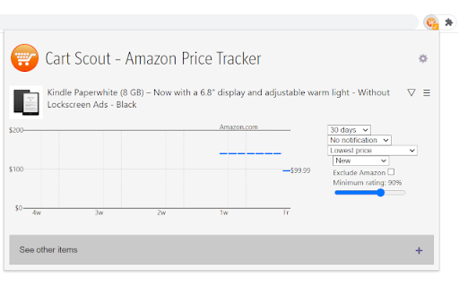 Cart Scout Amazon Price Tracker  from Chrome web store to be run with OffiDocs Chromium online