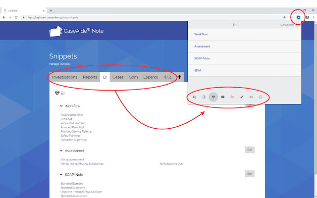 CaseAide® Note  from Chrome web store to be run with OffiDocs Chromium online