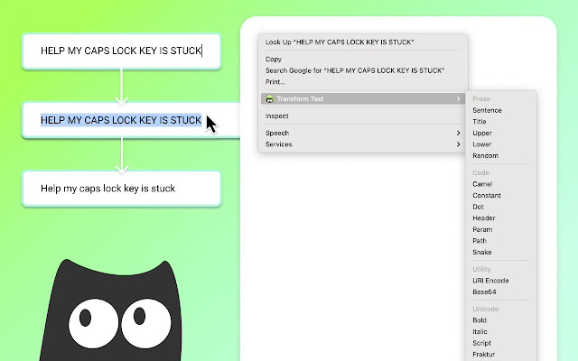 Case Cat  from Chrome web store to be run with OffiDocs Chromium online