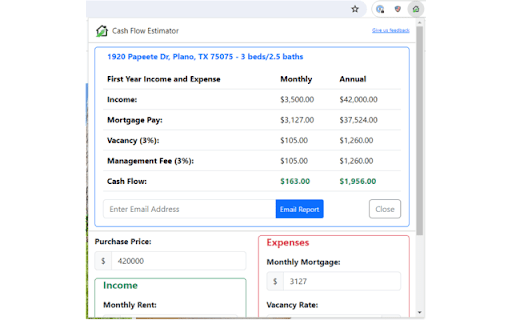 Cash Flow Estimator  from Chrome web store to be run with OffiDocs Chromium online