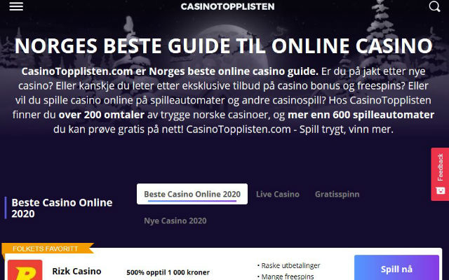 CasinoTopplisten.com mula sa Chrome web store na tatakbo sa OffiDocs Chromium online