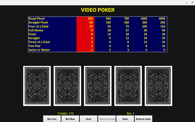 Casino Video Poker  from Chrome web store to be run with OffiDocs Chromium online