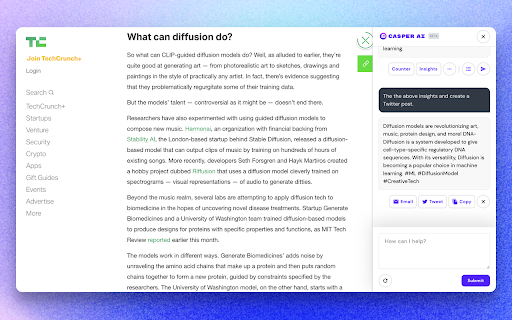 Casper AI  from Chrome web store to be run with OffiDocs Chromium online