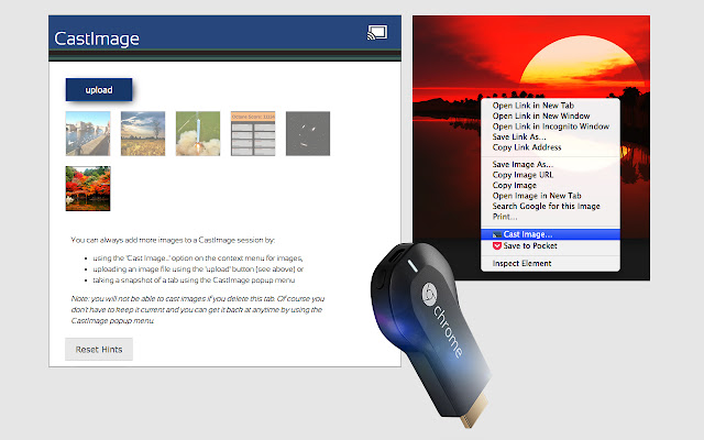 CastImage for Chrome  from Chrome web store to be run with OffiDocs Chromium online