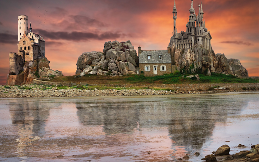 Castle along the stream  from Chrome web store to be run with OffiDocs Chromium online