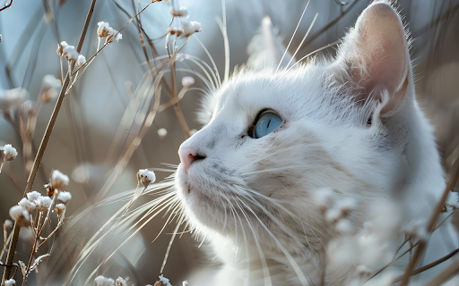 Cat and flowers  from Chrome web store to be run with OffiDocs Chromium online