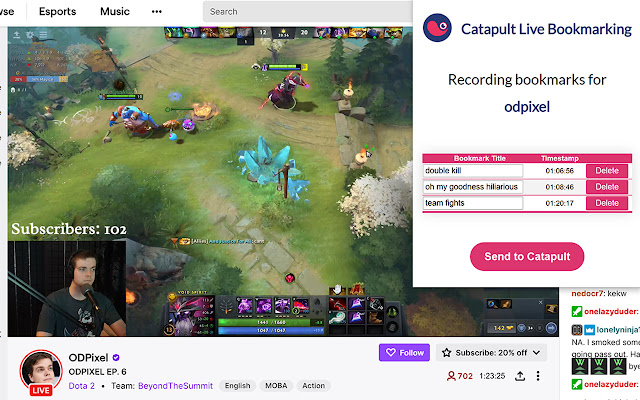 Catapult Live Bookmarking Extension mula sa Chrome web store na tatakbo sa OffiDocs Chromium online