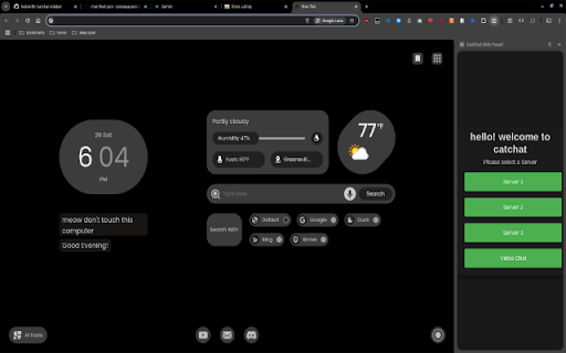 CatChat Side Panel  from Chrome web store to be run with OffiDocs Chromium online