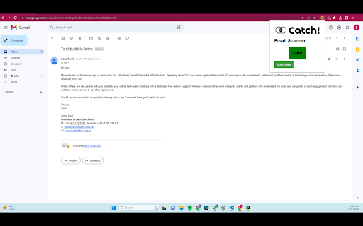 CATCH! Email Scanner  from Chrome web store to be run with OffiDocs Chromium online