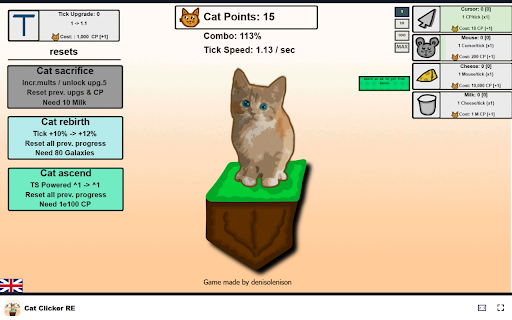 Cat Clicker RE Click to earn cat points and upgrade your feline friend!  from Chrome web store to be run with OffiDocs Chromium online