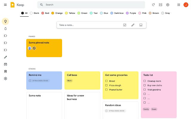 Category Tabs for Google Keep™  from Chrome web store to be run with OffiDocs Chromium online