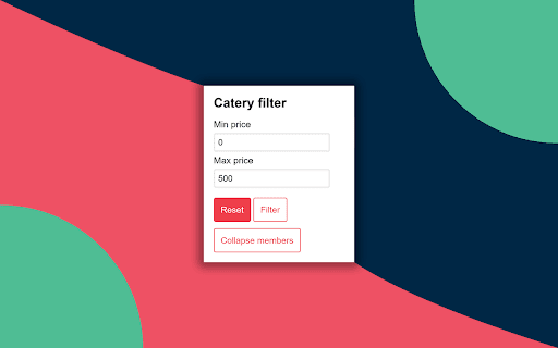 Catery filter  from Chrome web store to be run with OffiDocs Chromium online