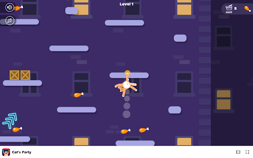 Cats Party Game Help the cat reach the rooftop party!  from Chrome web store to be run with OffiDocs Chromium online