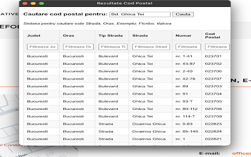 Cauta Cod Postal Romania (Coduri Postale)  from Chrome web store to be run with OffiDocs Chromium online