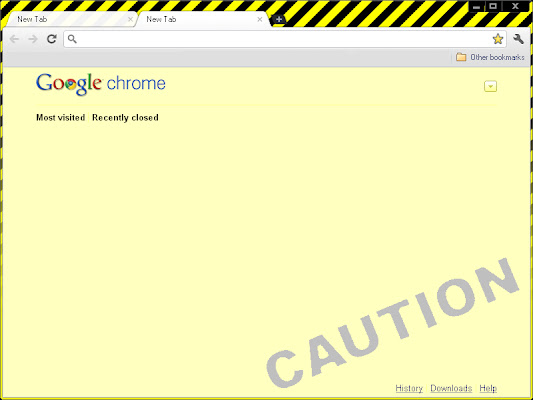 Caution Tape theme  from Chrome web store to be run with OffiDocs Chromium online
