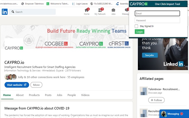 CAYPRO One Click Import Tool  from Chrome web store to be run with OffiDocs Chromium online
