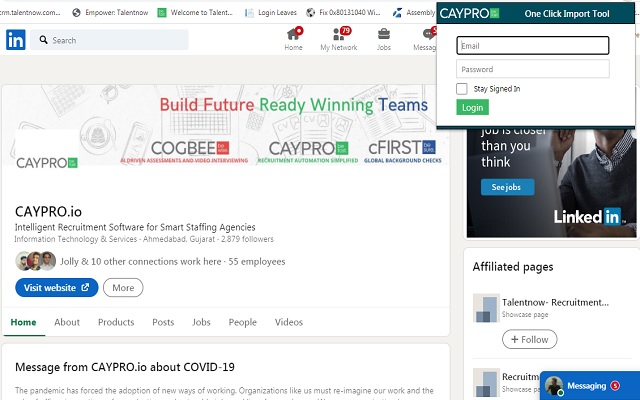 CAYPRO One Click ເຄື່ອງມືນໍາເຂົ້າຈາກ Chrome web store ເພື່ອດໍາເນີນການກັບ OffiDocs Chromium ອອນໄລນ໌