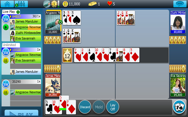 Cazii Game (Rummy/Dummy)  from Chrome web store to be run with OffiDocs Chromium online