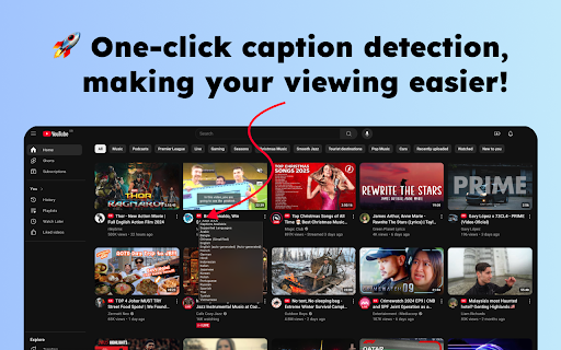 CC Scout for YouTube  from Chrome web store to be run with OffiDocs Chromium online