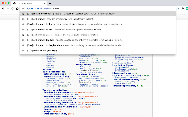 C/C++ Search Extension  from Chrome web store to be run with OffiDocs Chromium online
