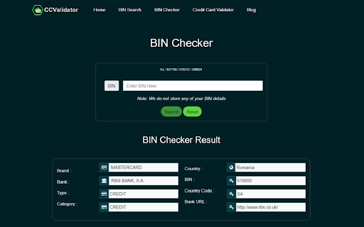 CCValidator Credit Card Generator  from Chrome web store to be run with OffiDocs Chromium online