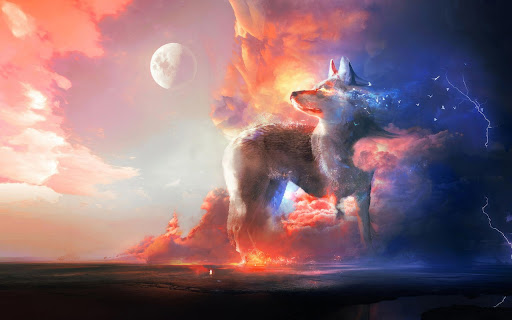 Celestial Wolf of the Cosmos  from Chrome web store to be run with OffiDocs Chromium online