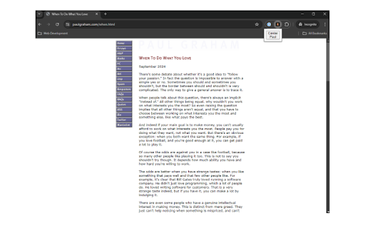 Center Paul Graham Website  from Chrome web store to be run with OffiDocs Chromium online