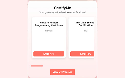 CertifyMe  from Chrome web store to be run with OffiDocs Chromium online