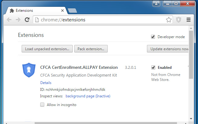 CFCA CertEnrollment.ALLPAY Extension  from Chrome web store to be run with OffiDocs Chromium online