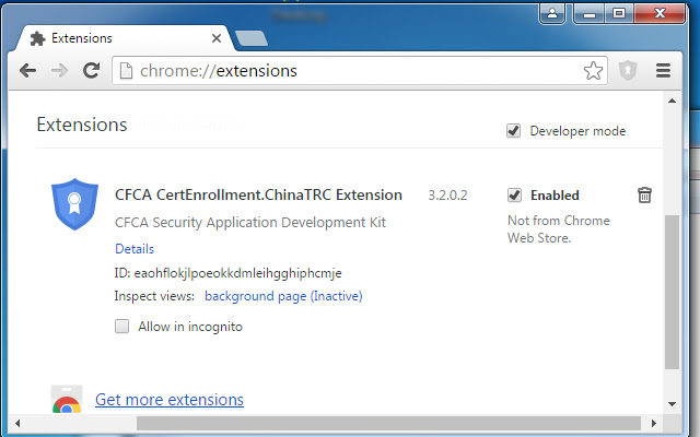 CFCA CertEnrollment.ChinaTRC Extension  from Chrome web store to be run with OffiDocs Chromium online