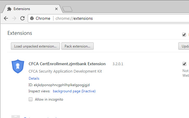 CFCA CertEnrollment.zjmtbank Extension  from Chrome web store to be run with OffiDocs Chromium online