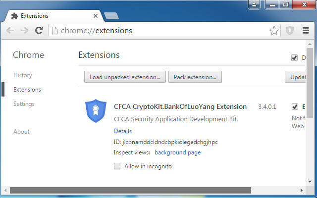 CFCA CryptoKit.BankOfLuoYang Extension  from Chrome web store to be run with OffiDocs Chromium online